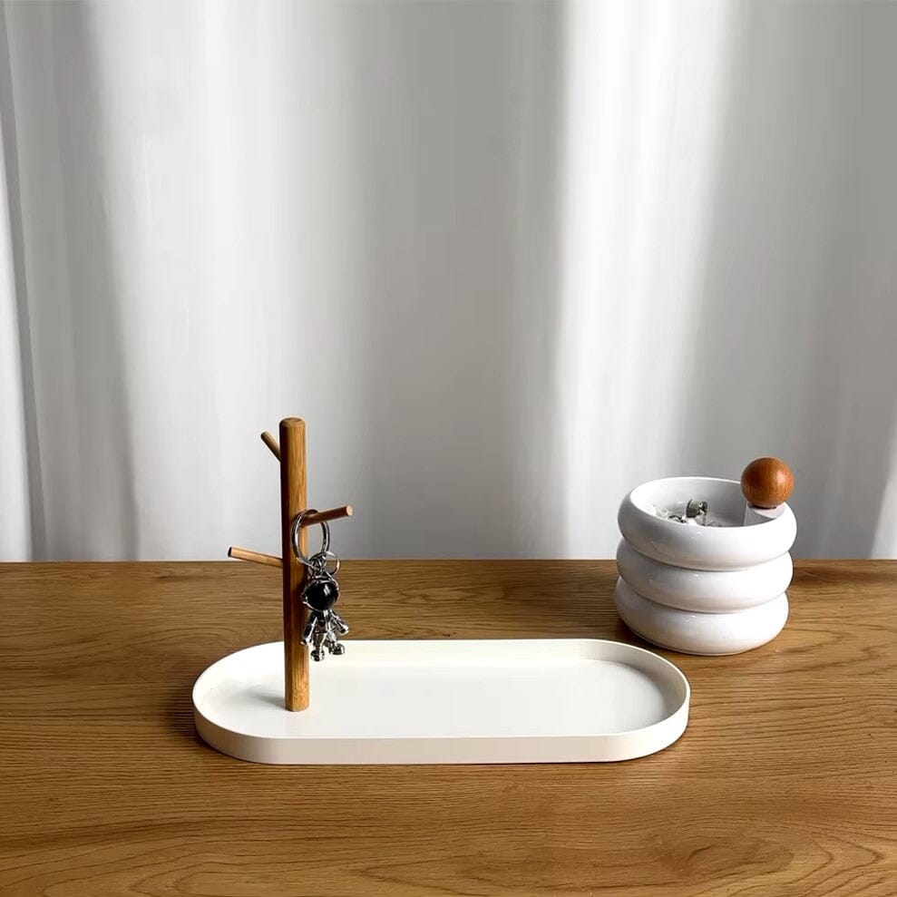 Rangement Clé - BranchOvalTray™ - Blanc - Orgnestly
