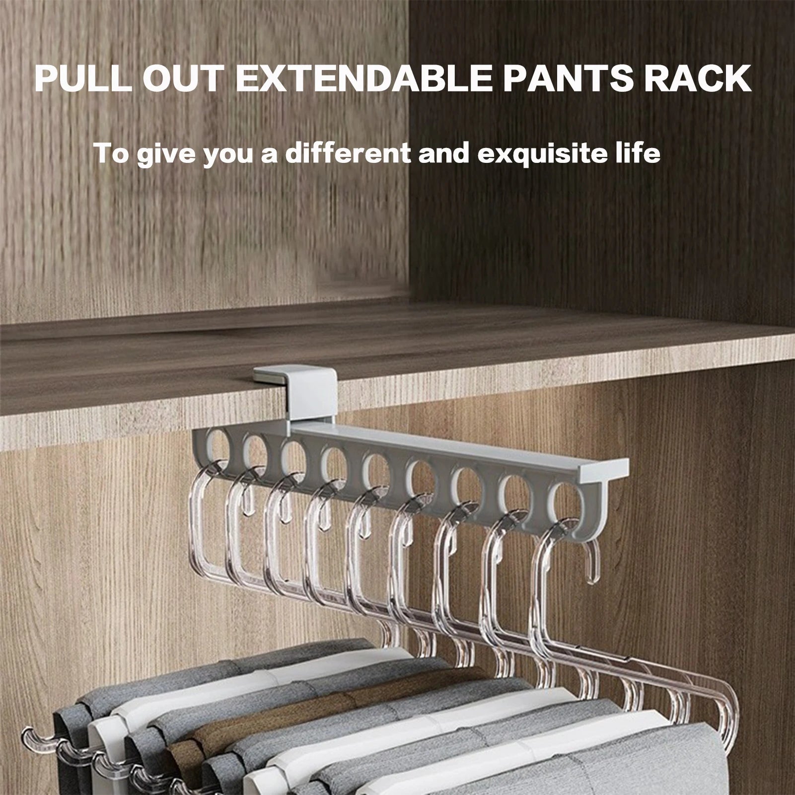 ringle Rétractable de Dressing – Tige de Valet Coulissante Robuste pour Placards, Armoires et Espaces de Rangement - Orgnestly