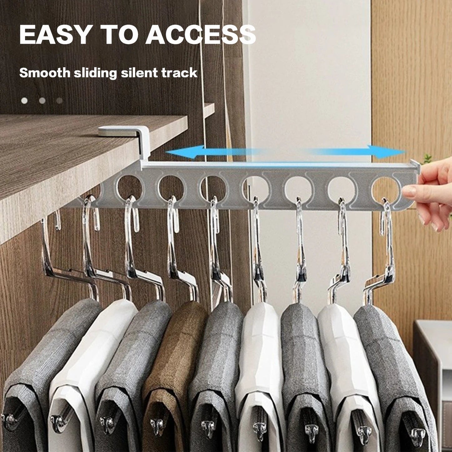 ringle Rétractable de Dressing – Tige de Valet Coulissante Robuste pour Placards, Armoires et Espaces de Rangement - Orgnestly