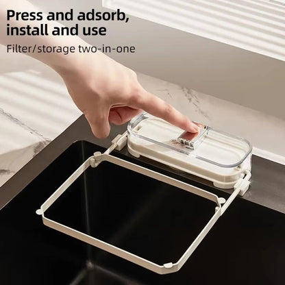Support de Filtration Pliable pour Évier – 1 Porte - Filtre + 50 Filtres Jetables | Égouttoir à Déchets Cuisine, Filet à Ordures, Accessoire d’Évier Pratique - Orgnestly