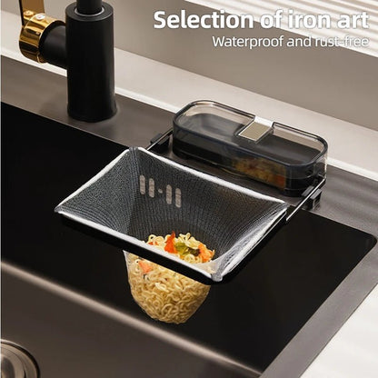 Support de Filtration Pliable pour Évier – 1 Porte - Filtre + 50 Filtres Jetables | Égouttoir à Déchets Cuisine, Filet à Ordures, Accessoire d’Évier Pratique - Orgnestly